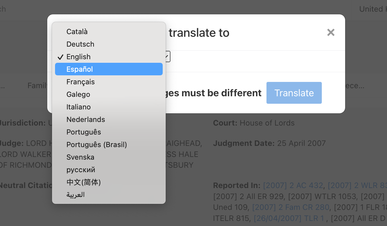 Language translation